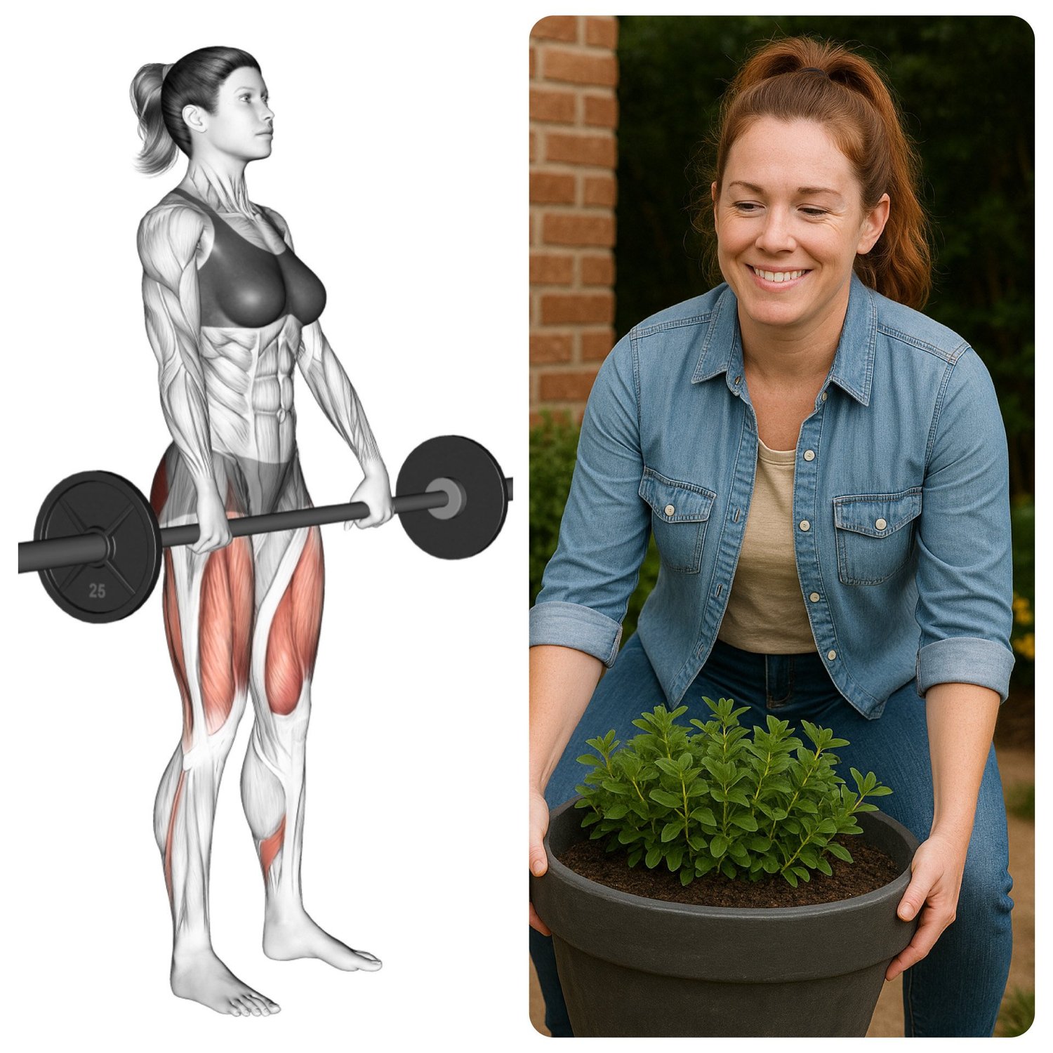 Barbell and treadmill representing concurrent strength and cardiovascular training